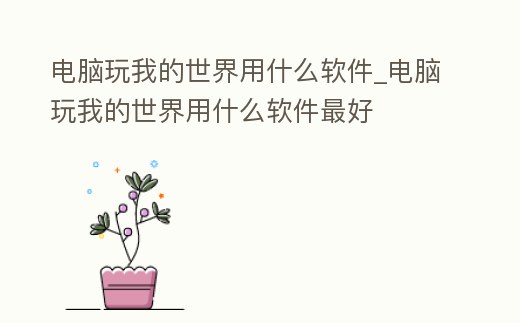 電腦玩我的世界用什么軟件_電腦玩我的世界用什么軟件最好