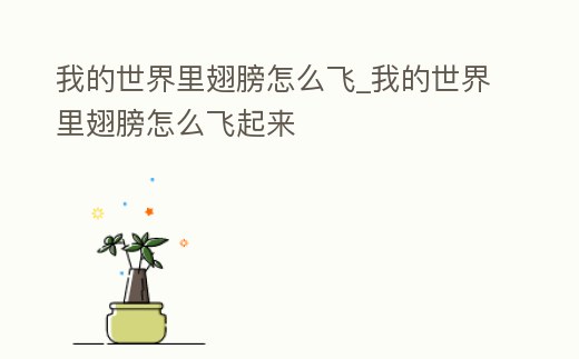 我的世界里翅膀怎么飛_我的世界里翅膀怎么飛起來