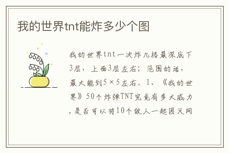 我的世界tnt能炸多少個圖