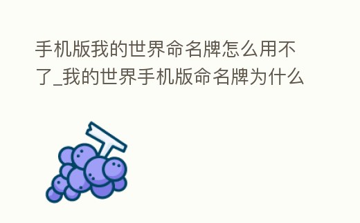 手機版我的世界命名牌怎么用不了_我的世界手機版命名牌為什么用不了