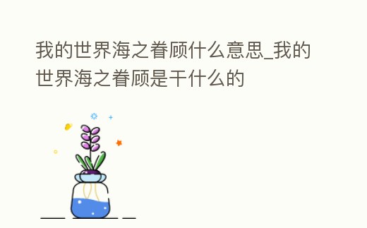 我的世界海之眷顧什么意思_我的世界海之眷顧是干什么的