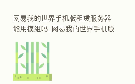 網易我的世界手機版租賃服務器能用模組嗎_網易我的世界手機版租賃服務器能用模組嗎知乎