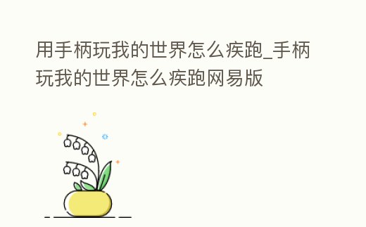 用手柄玩我的世界怎么疾跑_手柄玩我的世界怎么疾跑網易版