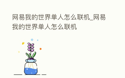 網(wǎng)易我的世界單人怎么聯(lián)機(jī)_網(wǎng)易我的世界單人怎么聯(lián)機(jī)