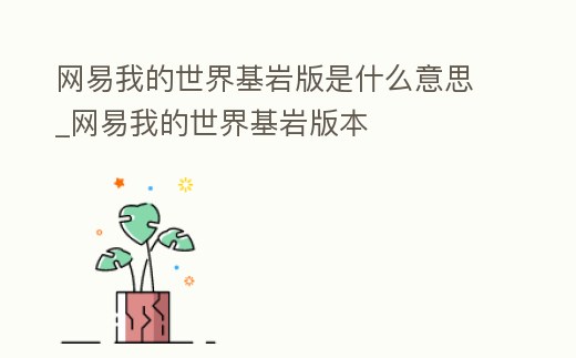 網易我的世界基巖版是什么意思_網易我的世界基巖版本