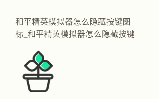 和平精英模擬器怎么隱藏按鍵圖標_和平精英模擬器怎么隱藏按鍵圖標啊