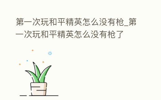 第一次玩和平精英怎么沒有槍_第一次玩和平精英怎么沒有槍了