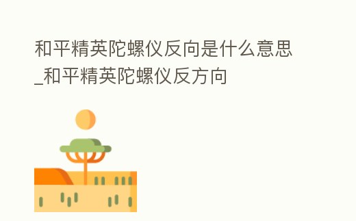 和平精英陀螺儀反向是什么意思_和平精英陀螺儀反方向