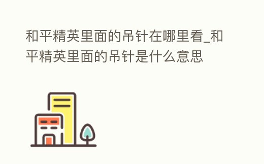 和平精英里面的吊針在哪里看_和平精英里面的吊針是什么意思