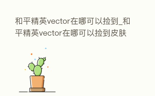 和平精英vector在哪可以撿到_和平精英vector在哪可以撿到皮膚