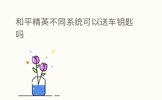 和平精英不同系統可以送車鑰匙嗎