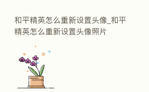 和平精英怎么重新設置頭像_和平精英怎么重新設置頭像照片