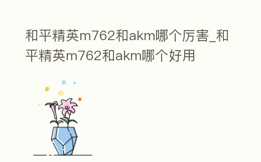 和平精英m762和akm哪個厲害_和平精英m762和akm哪個好用