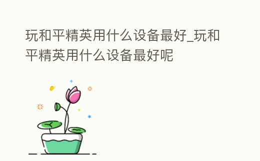 玩和平精英用什么設備最好_玩和平精英用什么設備最好呢