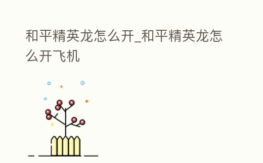 和平精英龍?jiān)趺撮_(kāi)_和平精英龍?jiān)趺撮_(kāi)飛機(jī)