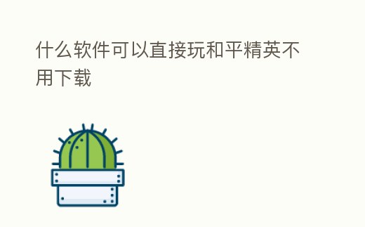 什么軟件可以直接玩和平精英不用下載