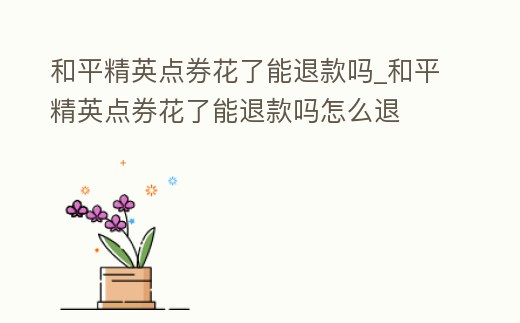 和平精英點券花了能退款嗎_和平精英點券花了能退款嗎怎么退