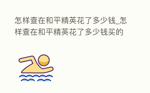 怎樣查在和平精英花了多少錢_怎樣查在和平精英花了多少錢買的皮膚