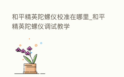 和平精英陀螺儀校準(zhǔn)在哪里_和平精英陀螺儀調(diào)試教學(xué)