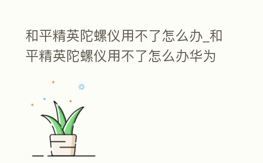 和平精英陀螺儀用不了怎么辦_和平精英陀螺儀用不了怎么辦華為平板