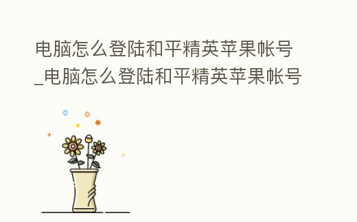 電腦怎么登陸和平精英蘋果帳號_電腦怎么登陸和平精英蘋果帳號和安卓