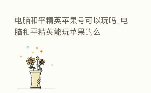 電腦和平精英蘋果號可以玩嗎_電腦和平精英能玩蘋果的么