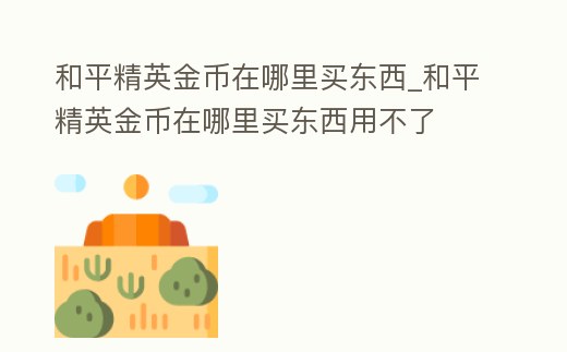 和平精英金幣在哪里買東西_和平精英金幣在哪里買東西用不了