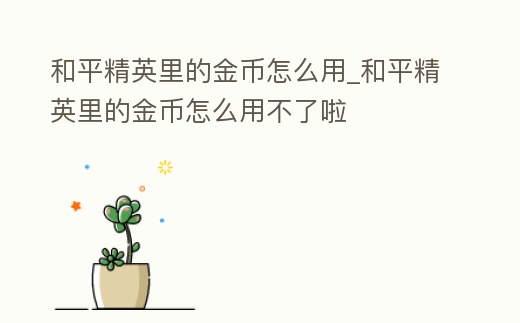 和平精英里的金幣怎么用_和平精英里的金幣怎么用不了啦