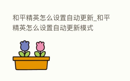 和平精英怎么設置自動更新_和平精英怎么設置自動更新模式
