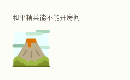 和平精英能不能開房間