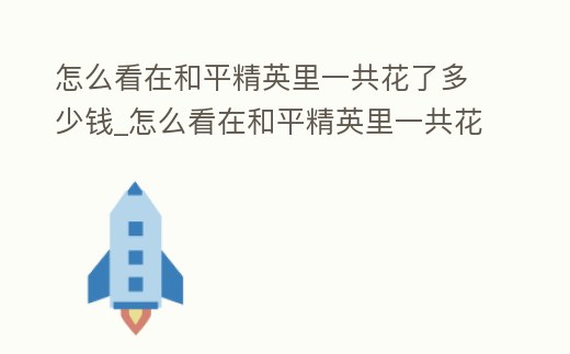 怎么看在和平精英里一共花了多少錢_怎么看在和平精英里一共花了多少錢買的東西