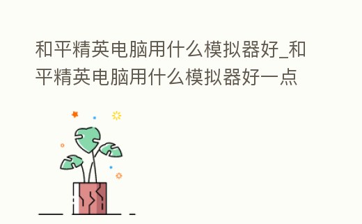 和平精英電腦用什么模擬器好_和平精英電腦用什么模擬器好一點