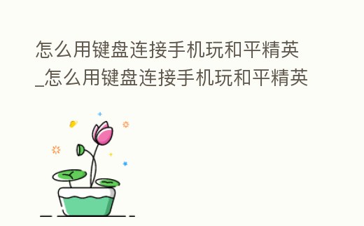 怎么用鍵盤連接手機(jī)玩和平精英_怎么用鍵盤連接手機(jī)玩和平精英游戲