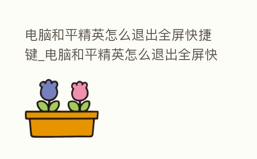 電腦和平精英怎么退出全屏快捷鍵_電腦和平精英怎么退出全屏快捷鍵啊