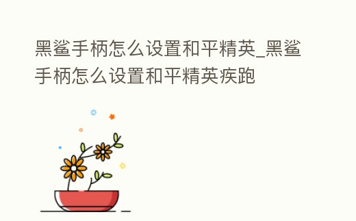 黑鯊手柄怎么設置和平精英_黑鯊手柄怎么設置和平精英疾跑