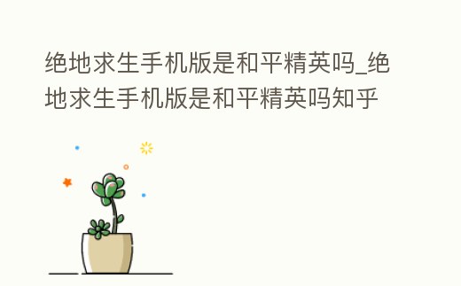 絕地求生手機(jī)版是和平精英嗎_絕地求生手機(jī)版是和平精英嗎知乎