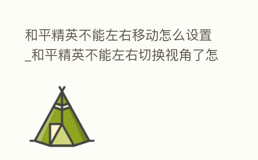 和平精英不能左右移動怎么設置_和平精英不能左右切換視角了怎么設置
