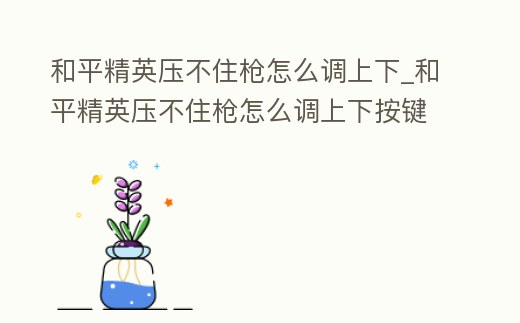 和平精英壓不住槍怎么調上下_和平精英壓不住槍怎么調上下按鍵