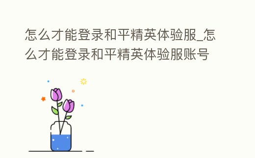 怎么才能登錄和平精英體驗服_怎么才能登錄和平精英體驗服賬號