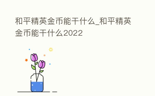 和平精英金幣能干什么_和平精英金幣能干什么2022