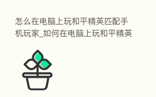 怎么在電腦上玩和平精英匹配手機玩家_如何在電腦上玩和平精英匹配手機玩家