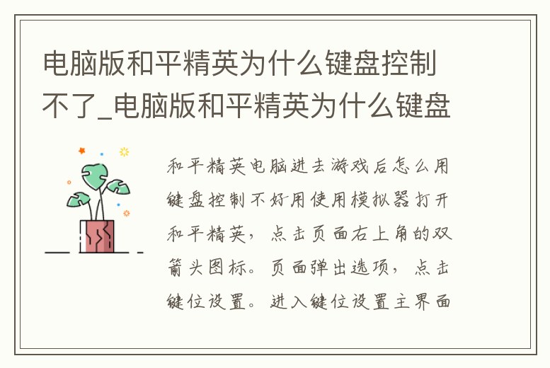 電腦版和平精英為什么鍵盤控制不了_電腦版和平精英為什么鍵盤控制不了鼠標
