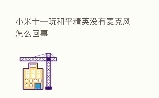 小米十一玩和平精英沒有麥克風怎么回事