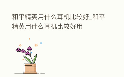 和平精英用什么耳機比較好_和平精英用什么耳機比較好用